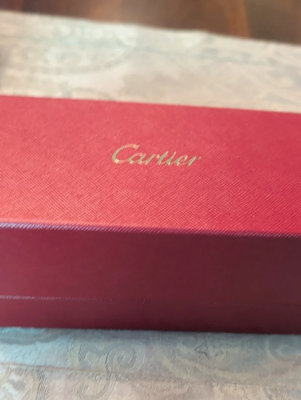 Cartier Women's Red Frame Sunglasses with Prescription Dark Lenses